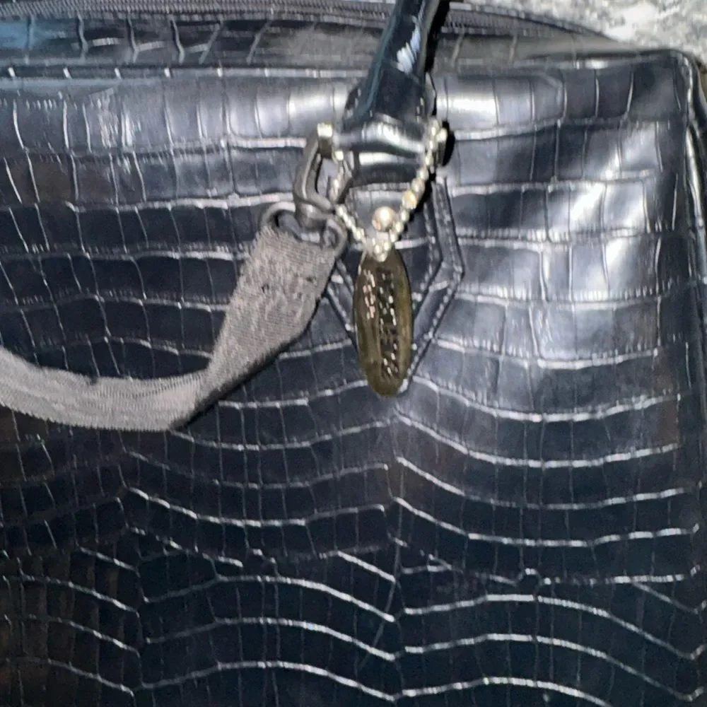 Mobile edge Faux black croc workbag